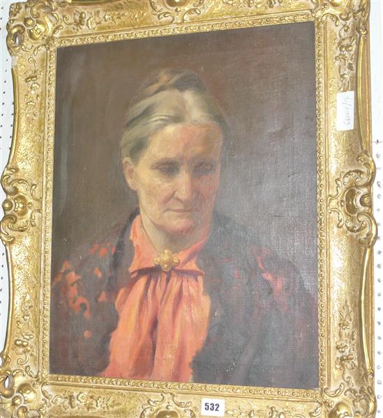 Oil painting of a lady